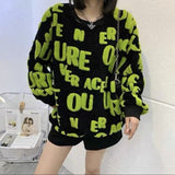 New Autumn And Winter Sweet Fresh Wind Letter Embroidery Velvet Tuxedo Korean Version Of Loose Round-Neck Sweater Knitted Shirt HZ0108