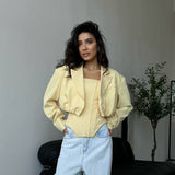 Spring And Autumn New Women's Small Short Blazer Design Temperament Strapped Bra Coat Set HZ0108