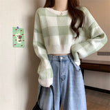 Gentle Lattice Lattice Short Jacket Bottom Sweater In Autumn And Winter New Knitted Knitted Collar Top HZ0108