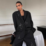 In The Early Spring Of 2025, The New High-End Collar Cardigan Suit Women's Spring High-Waisted 100-Folded Skirt Wears A Complete Set HZ0108