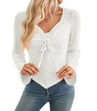 Mid-Winter 2025 New Lady Folding Long-Sleeved Pit Strip Short Top T-Shirt HZ0108