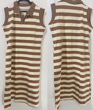 2025 Summer Striped Pocket New Collar Sleeveless Long Dress HZ0108