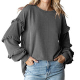 2025 Autumn And Winter New Lady Lantern Sleeve Collar Lace Sleeve Coat HZ0108