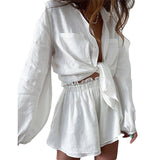 Spring 2025 New Women's Fashion Trend With Bubble Sleeve Tops Casual Fashion Set HZ0108