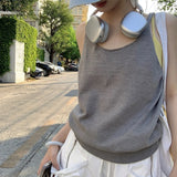 Spice Girls Bare Back Sleeveless Knitted Vest Vest Spring And Summer Design Sense Of Small Loose Lazy Inside Cloth HZ0108