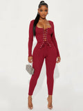 In The Autumn Of 2025, The New Women's Hottie Is Tied To The Long-Sleeved Trousers Solid Color Repair Two Sets. HZ0108