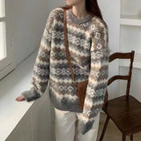 Vintage Jaspers Lazy Korean Edition Sweater Women's New Loose Round Collar Knitted Shirt In Autumn And Winter HZ0108