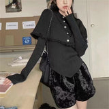 Half-High Collar Knitted Sweater Women's Long-Sleeved Shawl Two Sets Of 2025 Autumn And Winter New Yangmea Flower Bottom Sweater HZ0108