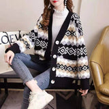 Autumn And Winter Red Rhyme Sweater Cardigan Jacket Women's New Loose Lazy Wind Women's Knitwear In The Spring And Autumn Of 2025 HZ0108