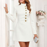 Spring 2025 Dress Women's Elegant Back Sexy V Collar High-Waist Fashion Sleeveless Sling Dress HZ0108