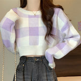 Gentle Lattice Lattice Short Jacket Bottom Sweater In Autumn And Winter New Knitted Knitted Collar Top HZ0108
