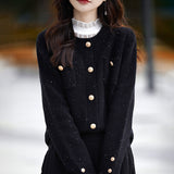 French Lazy Little Fragrant Knit Coat Women Autumn And Winter New Round-Neck Sweater Women's Color Yarn Fashion Spring Coat HZ0108