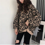 Leopard-Print Round Collar Collar Sweater Women's New Retro Loose Lazy Wind Thick Knitwear Women's Clothing In Autumn And Winter 2025 HZ0108