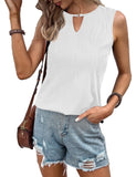 Women's Vest 2025 Lock Hole Collar Sleeveless Summer Business And Leisure Basic Top HZ0108