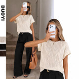 2025TK Summer New Lady Bubble Bubble Sleeve Sweet Doll Shirt HZ0108