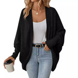 Autumn/Winter 2025 New Lady Fashion Bat Sleeve R-Shirt Loose Knitted Coat HZ0108