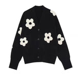 2025 New High-End Lazy Retro Short Knitted Cardigan Three-Dimensional Flower Sweater Women's Coat Autumn And Winter HZ0108