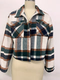 Winter New Turn-Pocket Pocket Fashion Casual Short Lady Lattice Coat HZ0108