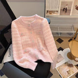 Korean Version Of Bright Silk Soft-Glip Sweater Women's Autumn And Winter New Sweet And Gentle Fashion Knitted Open Shirt HZ0108
