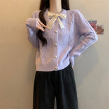 Butterfly Lace Lace Women's Sweater Jacket Autumn And Winter Small Lazy Style Design Knitted Open Shirt HZ0108