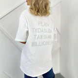 Spring Women's Letter Hot Diamond Tops Women Loose Fashion Temperament Casual Wear Short-Sleeved Women's T-Shirt HZ0108