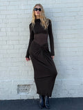 2025 New Women's Sexy Mid-Rise Net Wrinkled Temperamental Toss Dress HZ0108