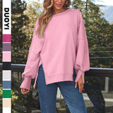 Mid-Winter 2025 New Products Loose Splicing Round Collar Open Fork Jacket Lady Top HZ0108