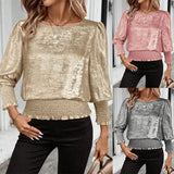 2025 Women's Top Autumn And Winter New Collar Long Sleeves Loose Casual Plaid Shirt HZ0108