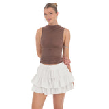 2025 Summer New Lady Tight Belt Anti-Walking Dress Sweet Cake Skirt HZ0108